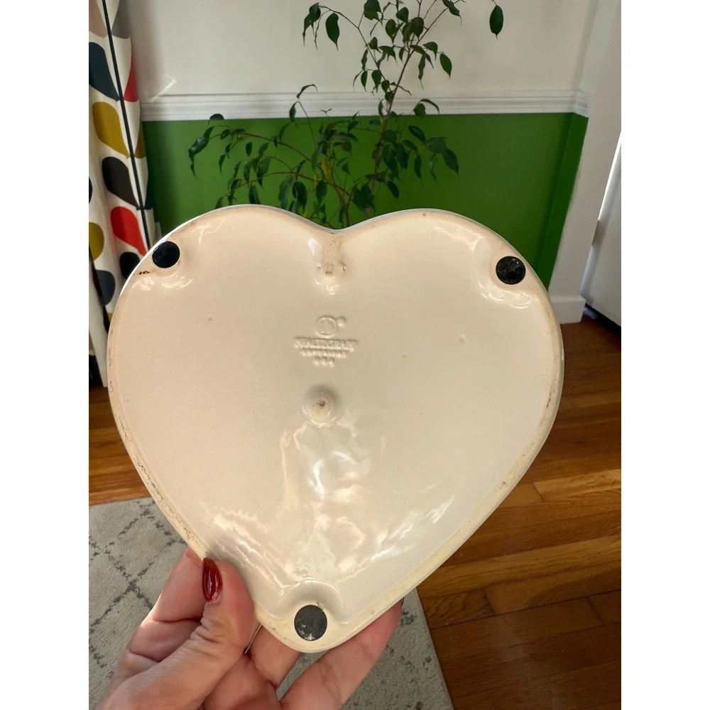 Pfaltzgraff Heart Trivet | Ivory Stoneware | Neutral Cottage Kitchen Decor